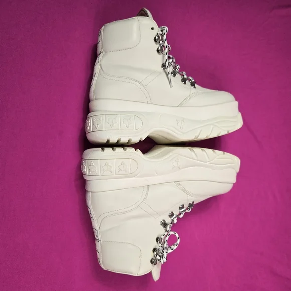 Naked Wolfe Art Wicked Leather Platform Boots Retro Chunky Heel Women's Sz 10 - Picture 10 of 16